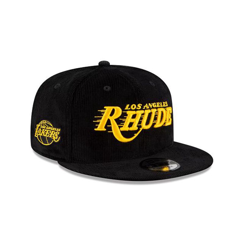 NBA Los Angeles Lakers X Rhude Corduroy 9Fifty Snapback (QXJ9716) - Black New Era Caps